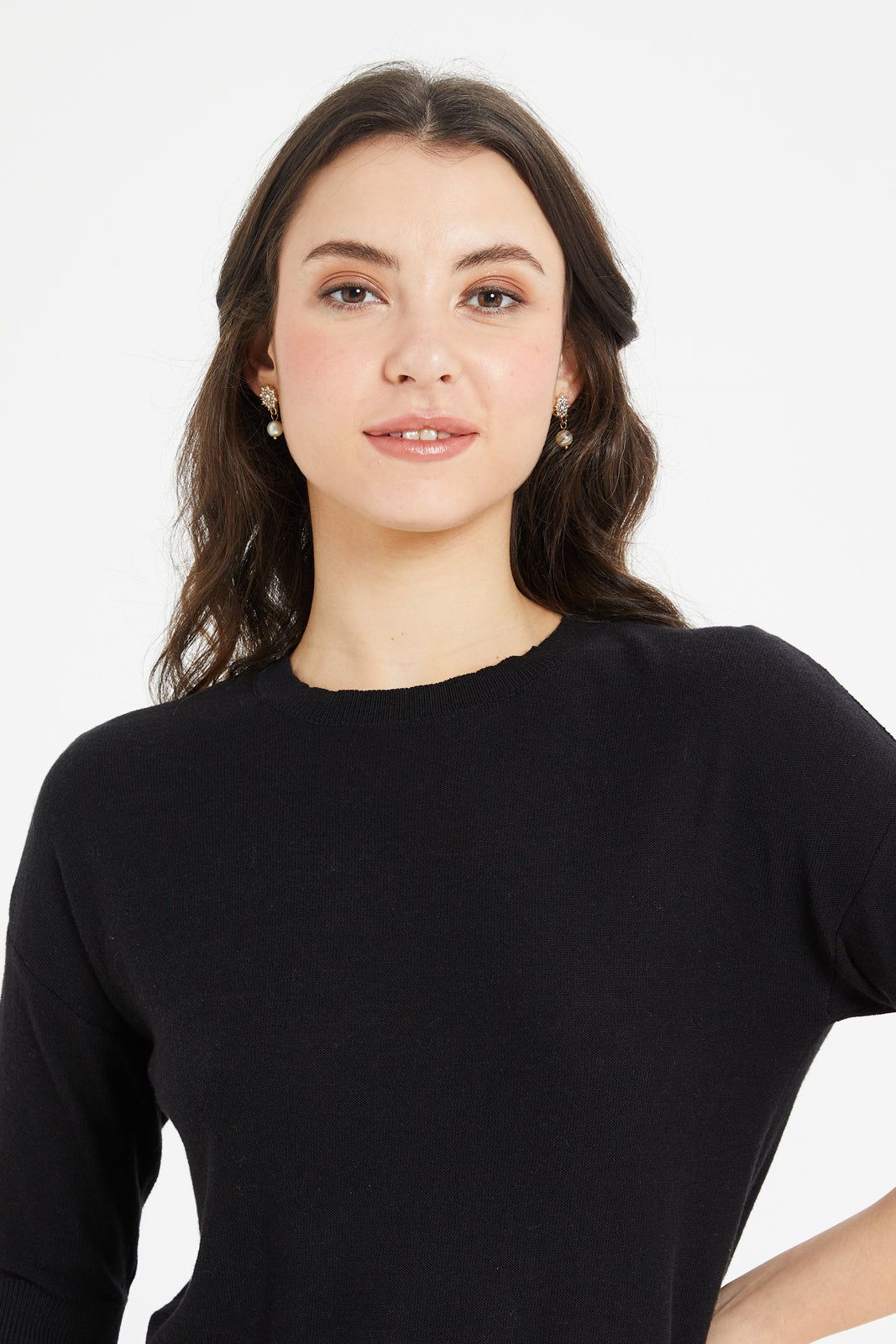 Women Black Crew Neck Pullover sold by Redtag product image thumbnail 4