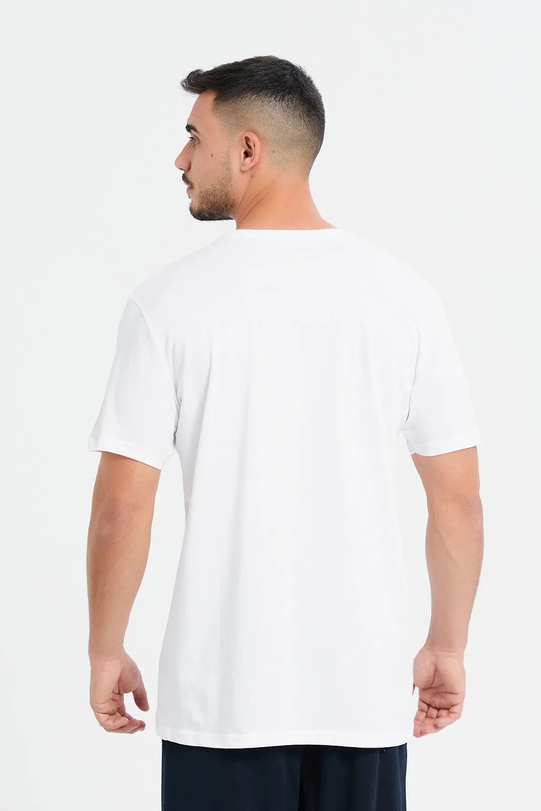 Men White CYB PNK Print Graphic T-Shirt sold by Redtag product image thumbnail 3