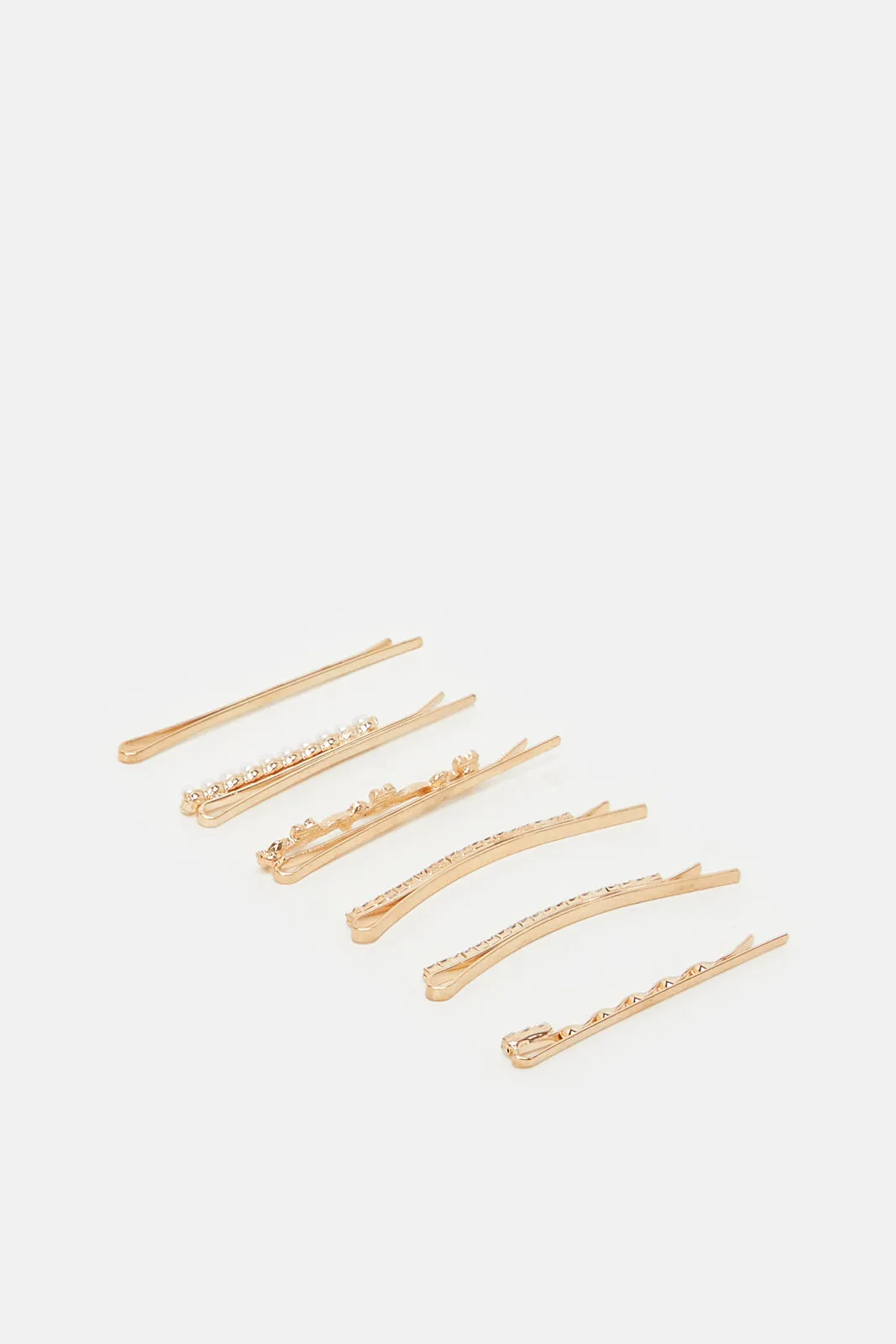 Women Gold Embellished Hair Clip Set (6Piece) sold by Redtag product image thumbnail 2