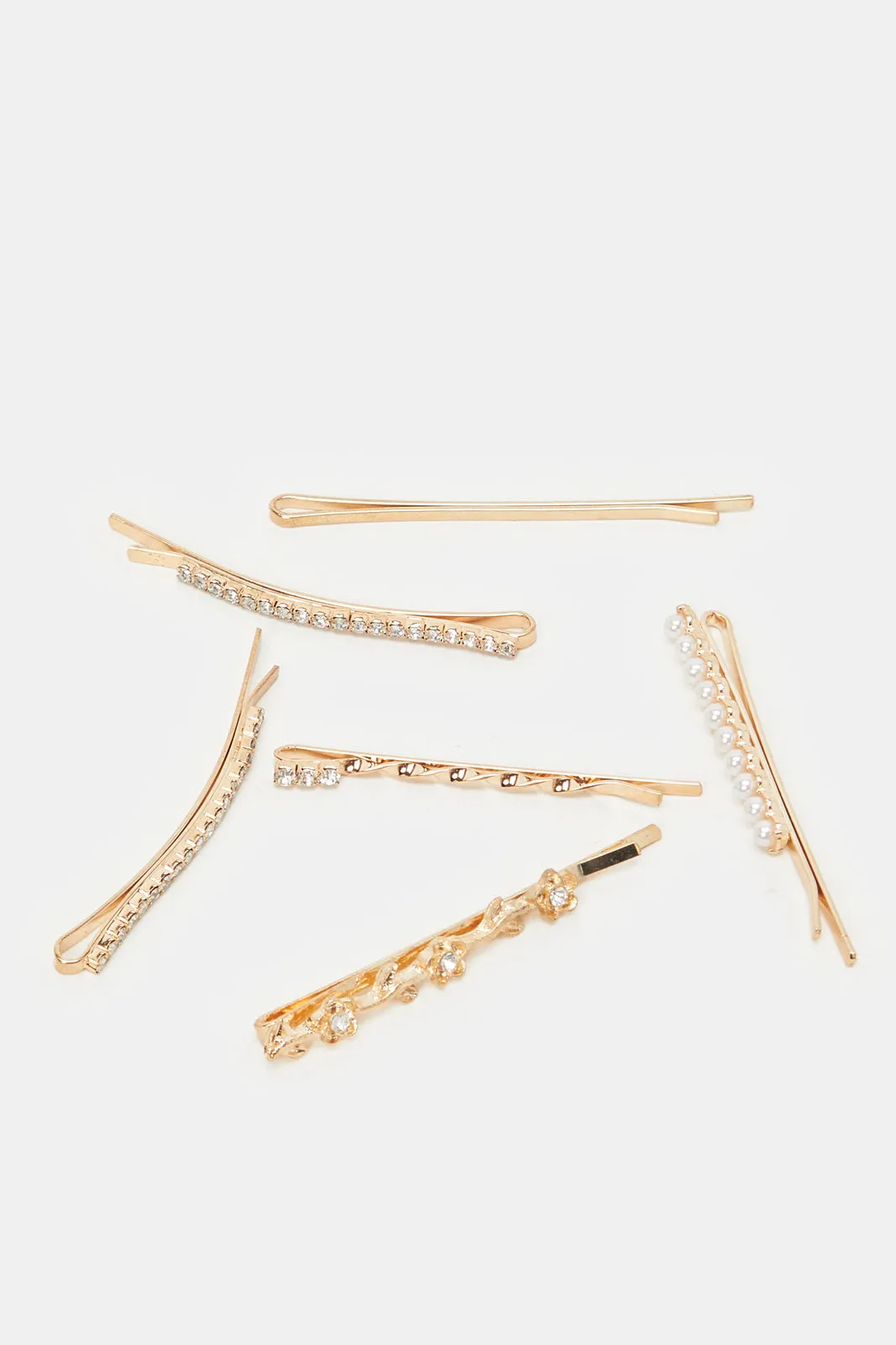 Women Gold Embellished Hair Clip Set (6Piece) sold by Redtag product image thumbnail 3
