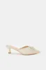 Women Beige Mule With Flower Trim sold by Redtag