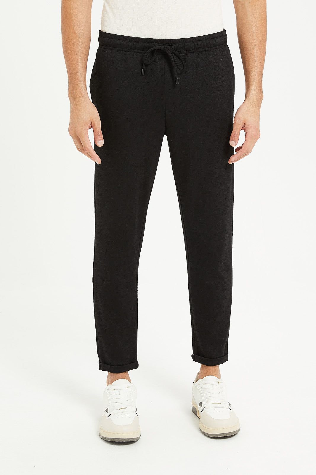 Men Black Pull On Jog Trousers sold by Redtag