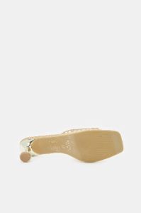 Women Gold Embellished Stiletto Heels Mule sold by Redtag