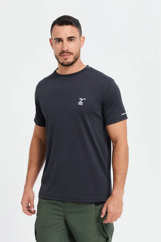 Men Navy Printed Active Tshirt sold by Redtag