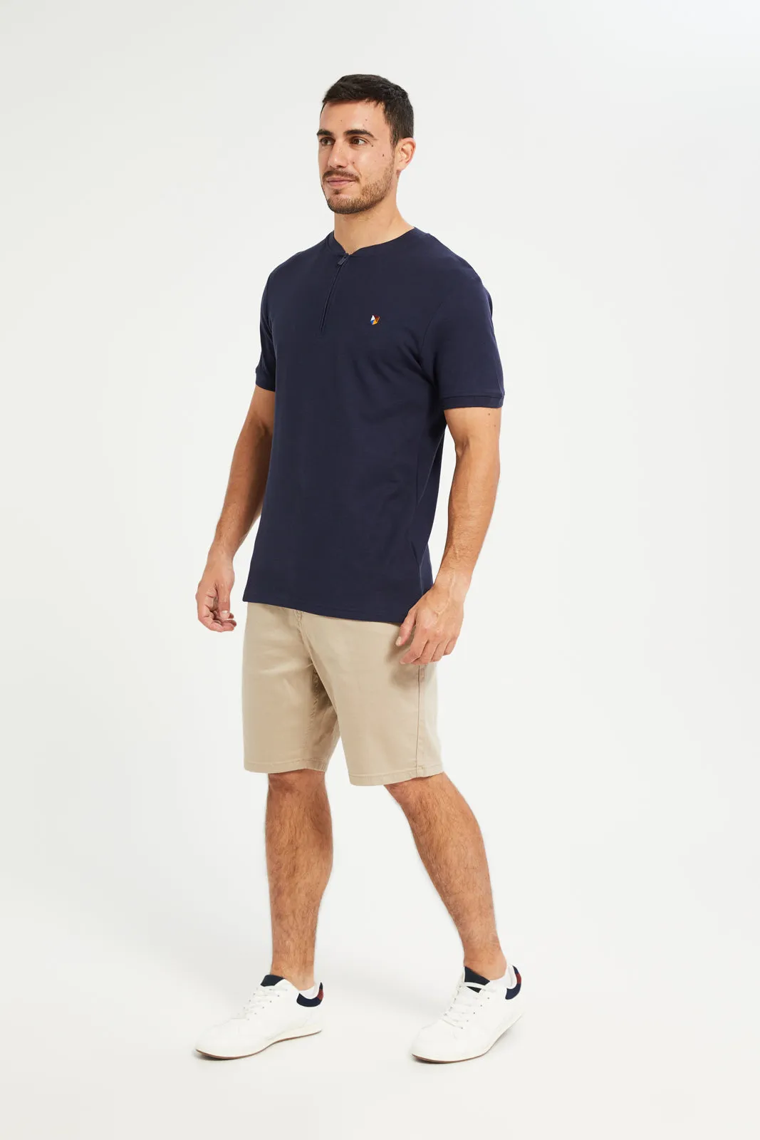 Men Navy Henley Polo Shirt sold by Redtag product image thumbnail 2