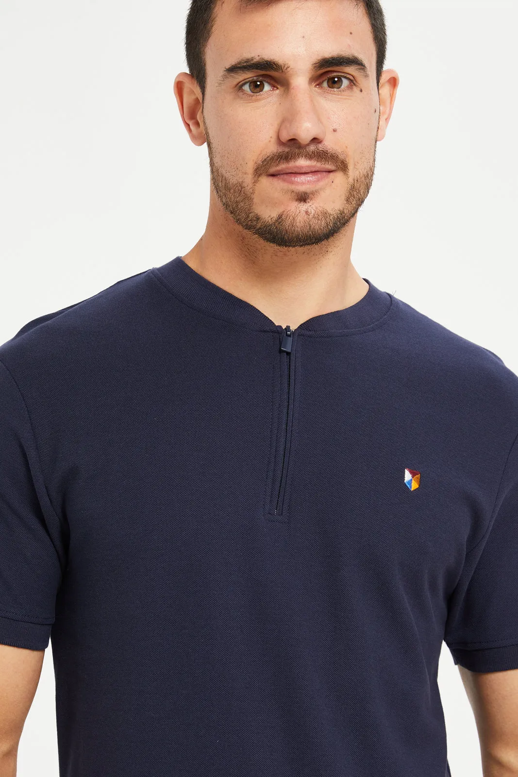Men Navy Henley Polo Shirt sold by Redtag product image thumbnail 4