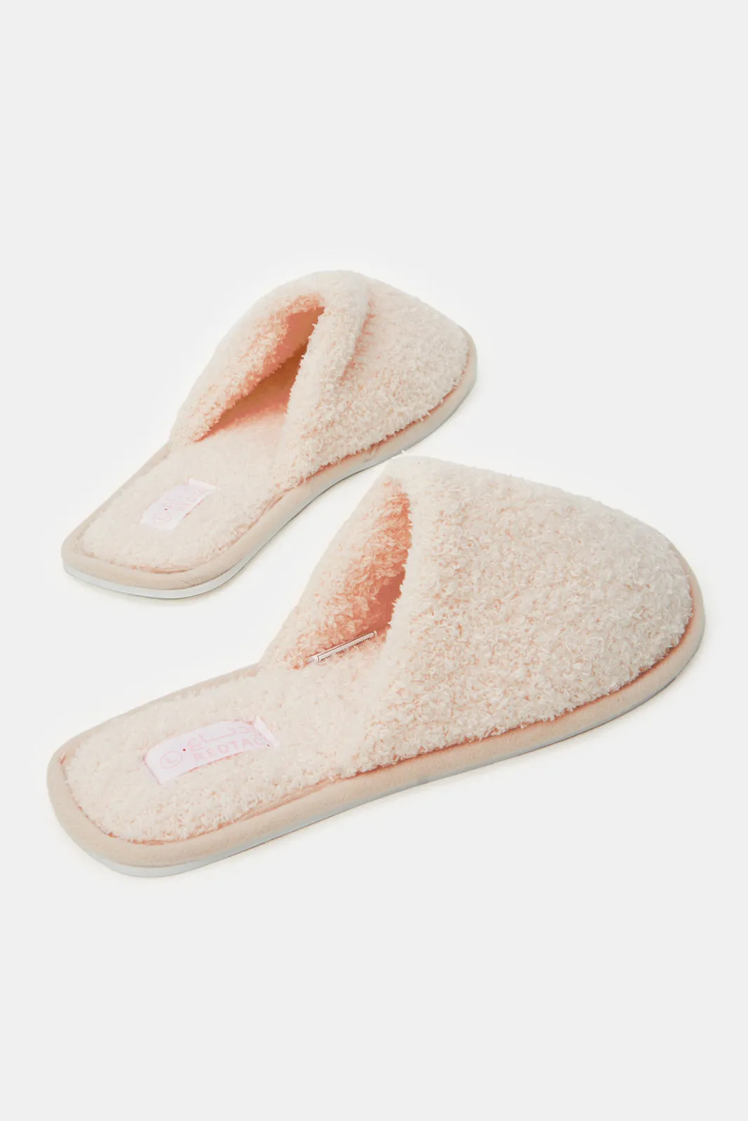 Women Pink Sherpa Close Toe Slide sold by Redtag product image thumbnail 4