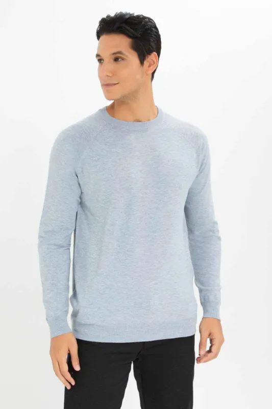 Men Grey Crew Neck Pullover sold by Redtag