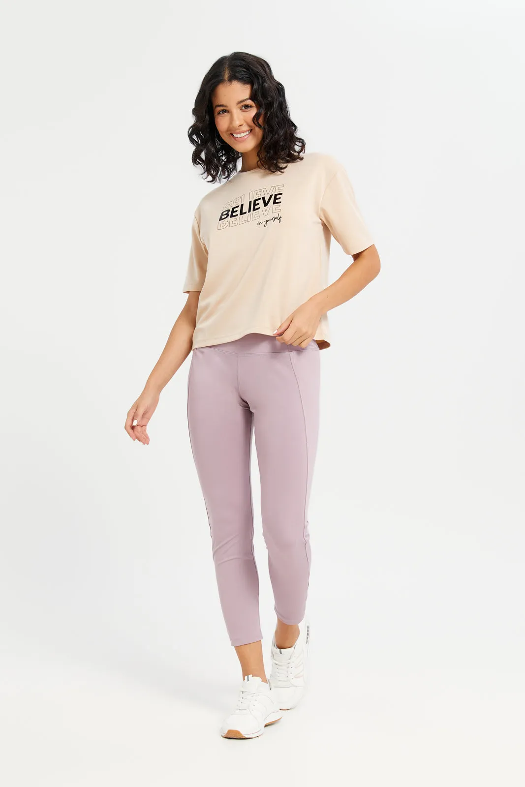 Women Beige Embellished T-Shirt sold by Redtag product image thumbnail 2