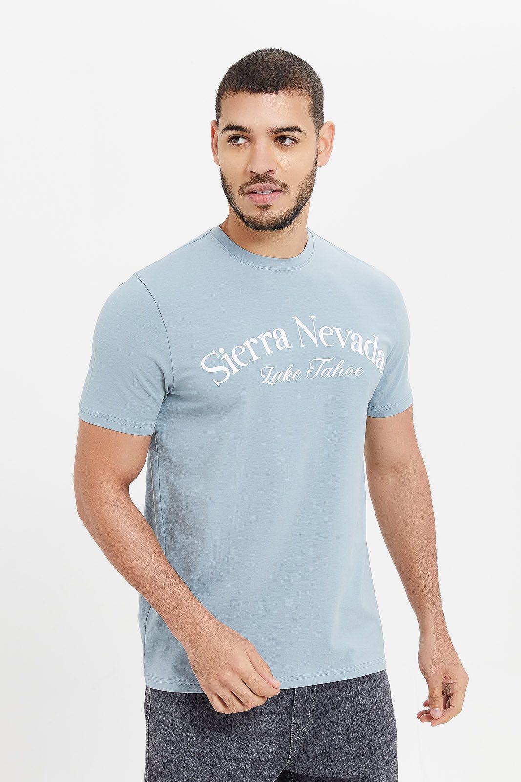 Men Blue Printed T-Shirt sold by Redtag