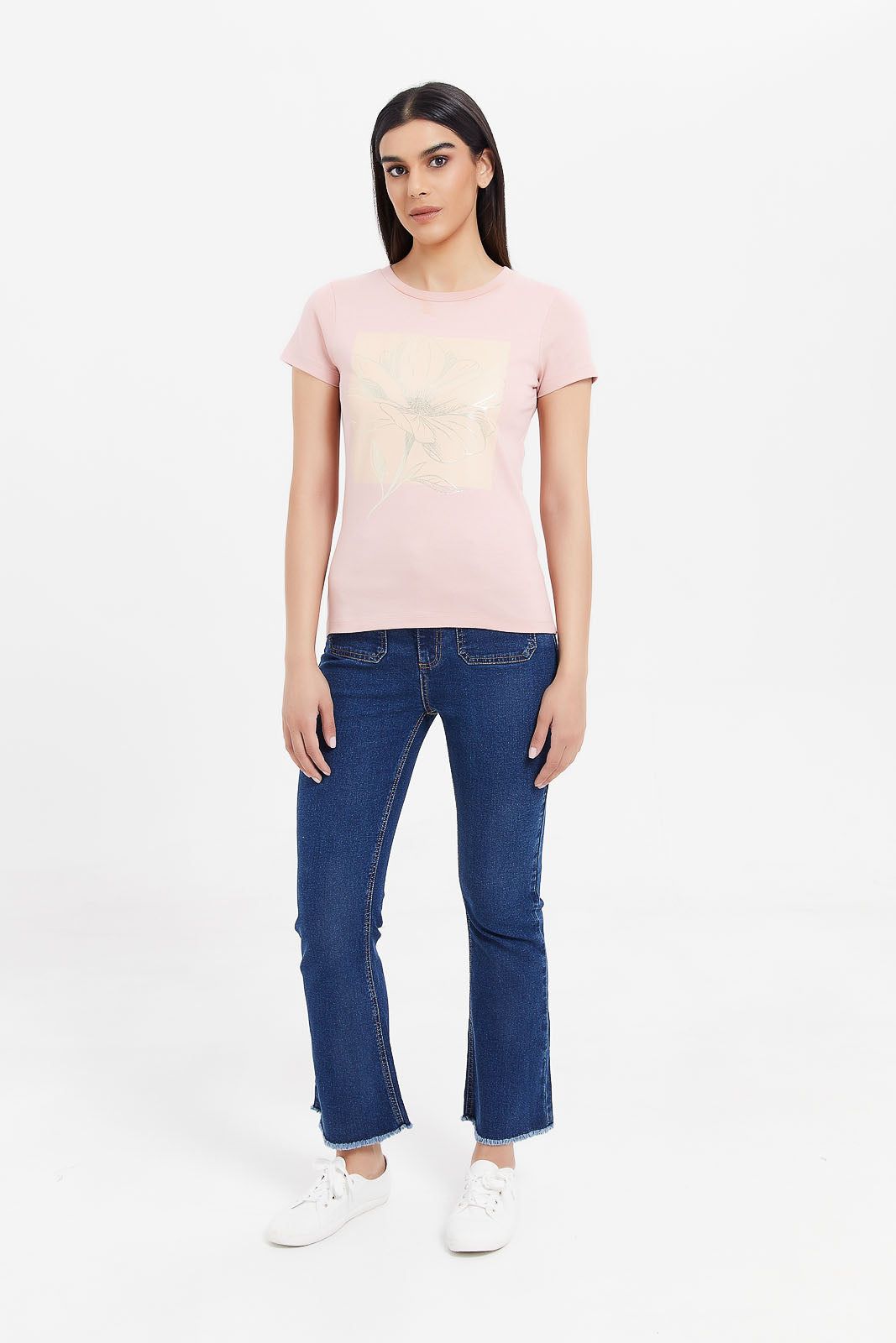 Women Pink Floral Foil T-Shirt sold by Redtag product image thumbnail 2