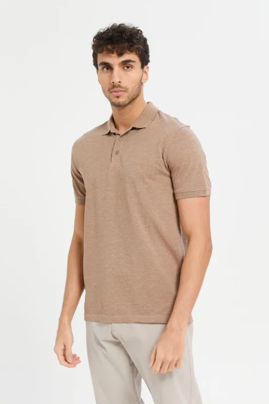 Men Brown Polo Shirt sold by Redtag