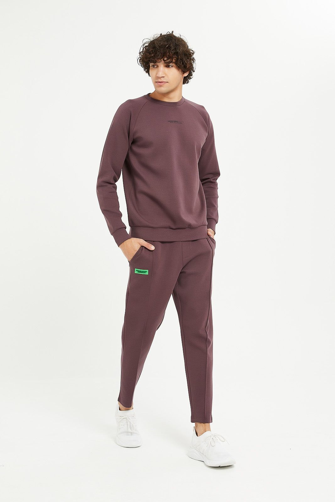 Men Burgundy Soft Touch Jog Pants sold by Redtag product image thumbnail 2