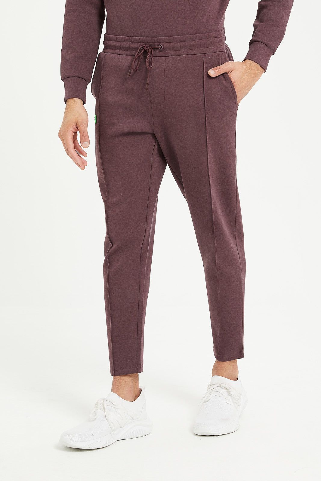 Men Burgundy Soft Touch Jog Pants sold by Redtag