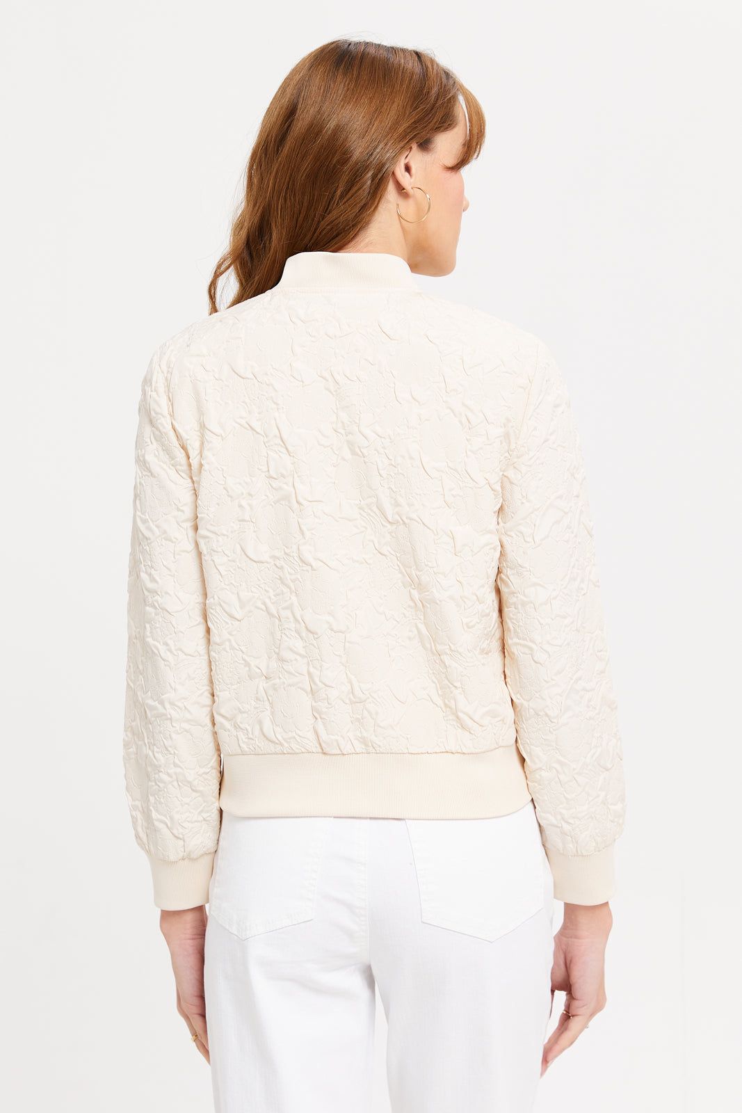 Women Beige Textured Bomber Jacket sold by Redtag product image thumbnail 3