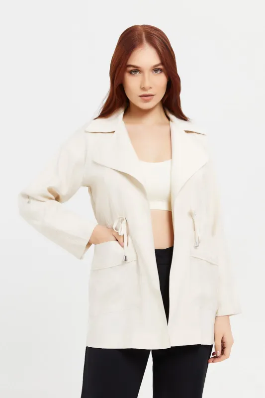 Women Beige Twill Jacket sold by Redtag