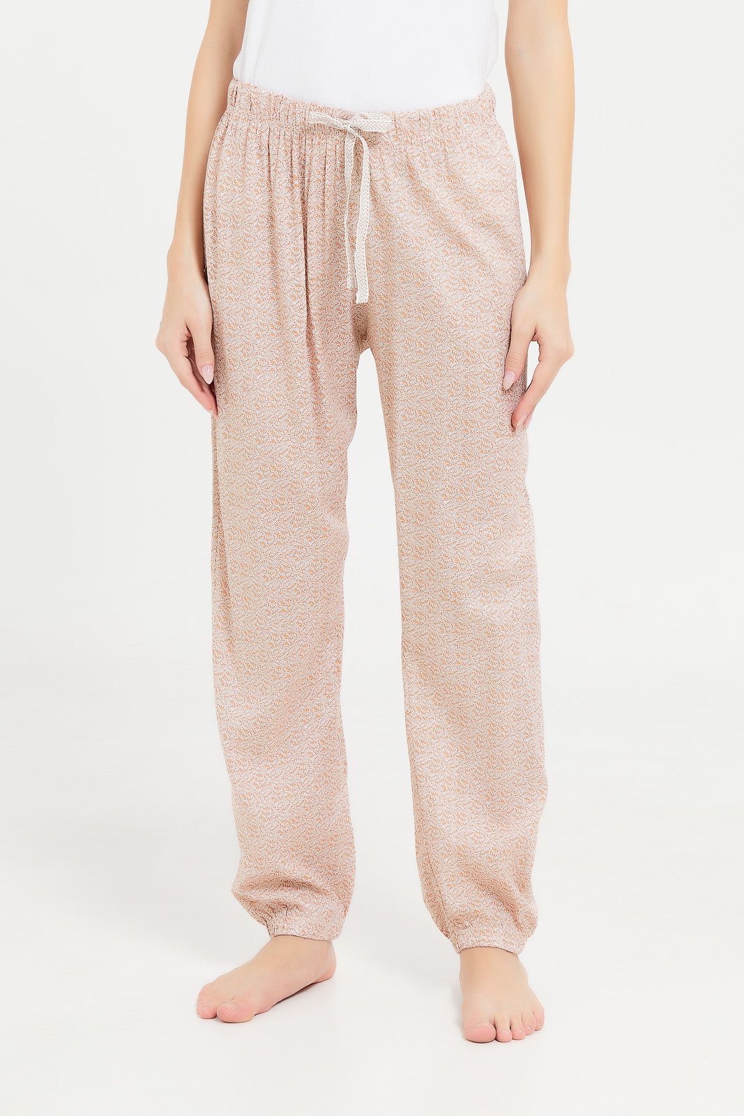 Women Beige Printed Pyjama Bottom sold by Redtag
