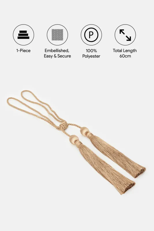 Gold Tie-Back With Double Tassel sold by Redtag