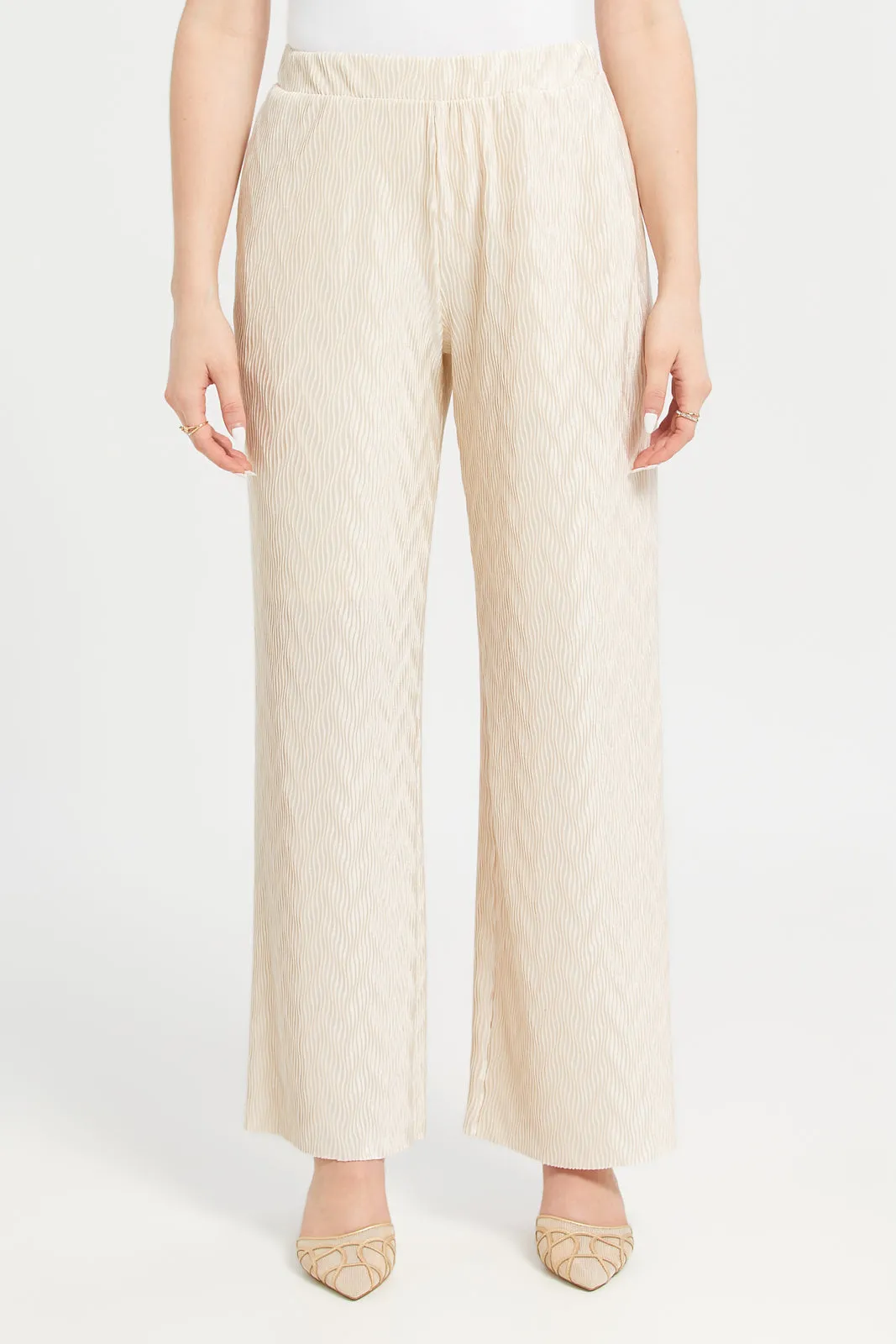 Plisse Elasticaed Trouser sold by Redtag