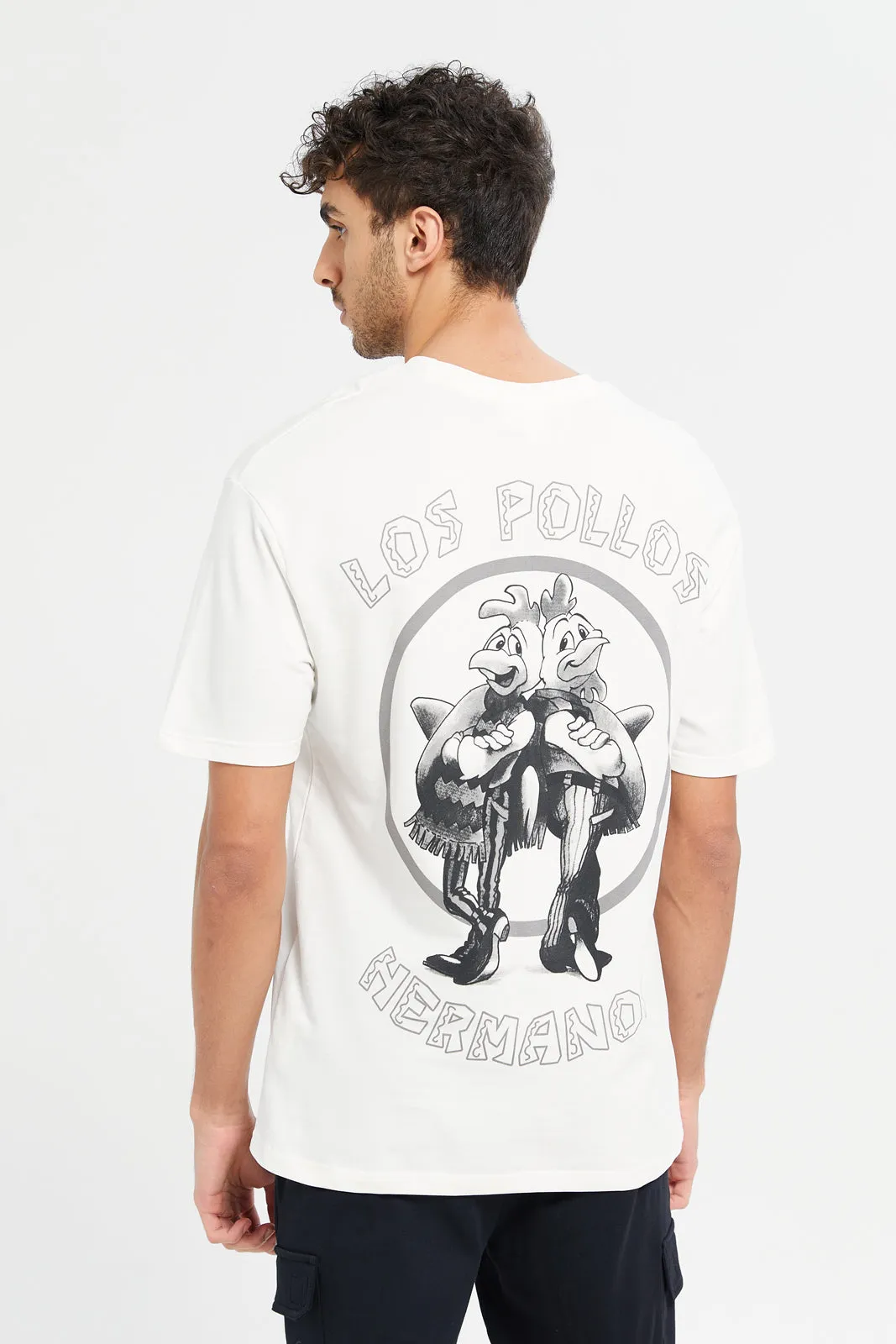 Men White Oversize Breaking Bad Terry T-Shirt sold by Redtag product image thumbnail 3