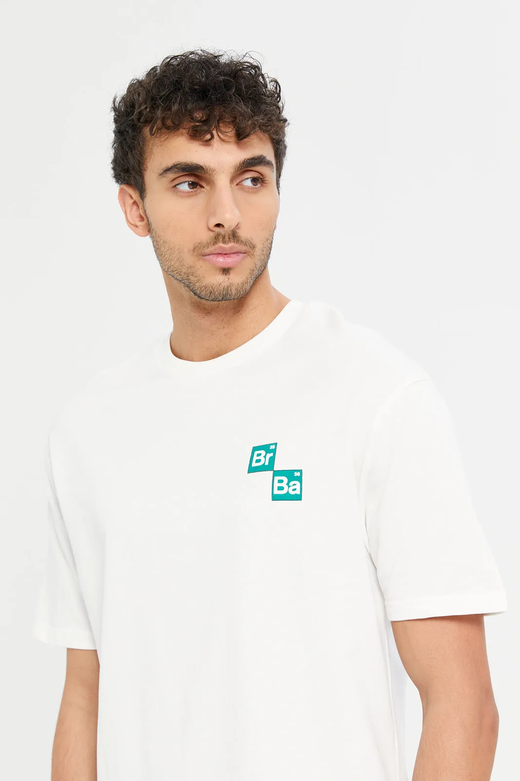 Men White Oversize Breaking Bad Terry T-Shirt sold by Redtag product image thumbnail 4
