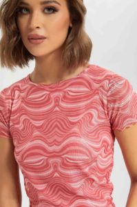 Pink Short Sleeved Crop Top sold by Redtag