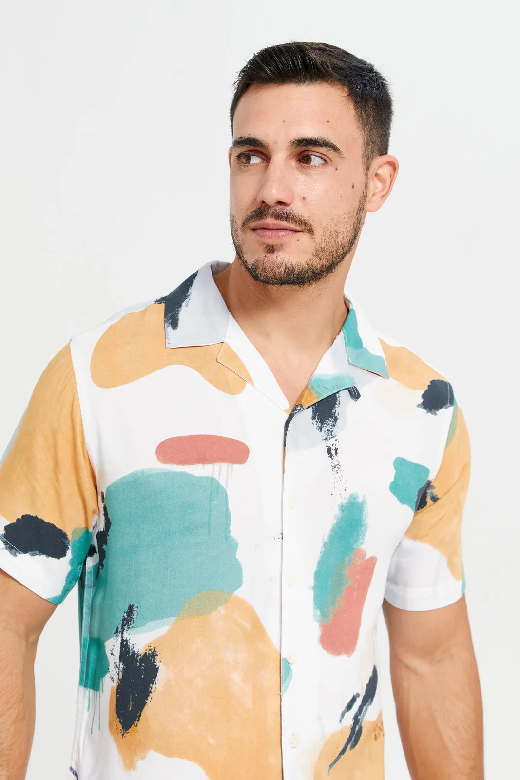 Men White Printed Resort Shirt sold by Redtag product image thumbnail 5
