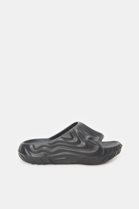 Women Black Moulded Slide sold by Redtag