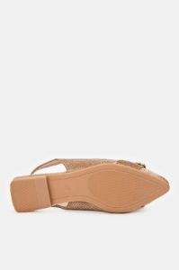 Women Beige Velvet Slingback sold by Redtag
