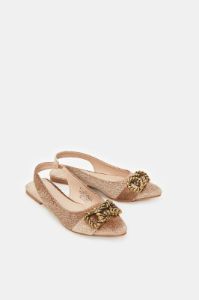 Women Beige Velvet Slingback sold by Redtag