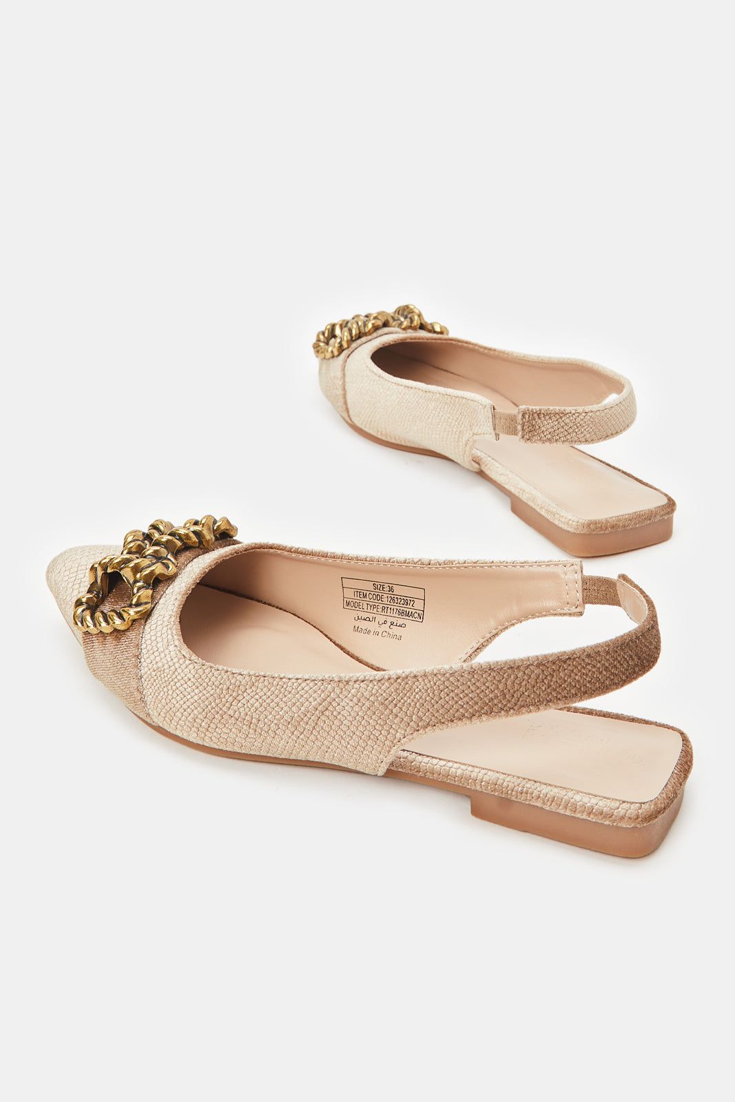 Women Beige Velvet Slingback sold by Redtag product image thumbnail 4