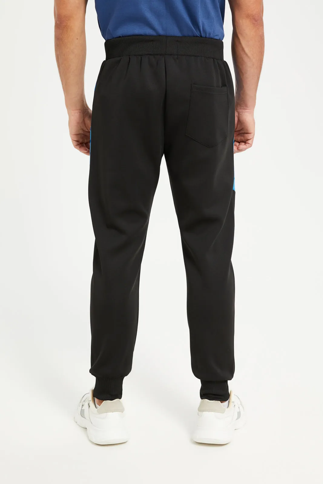 Men Black Slim Fit Active Pants sold by Redtag product image thumbnail 3