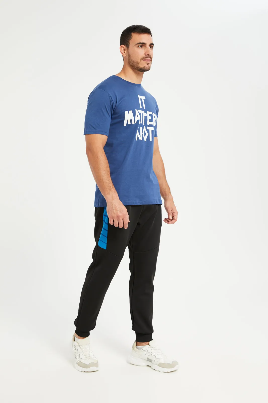 Men Black Slim Fit Active Pants sold by Redtag product image thumbnail 2