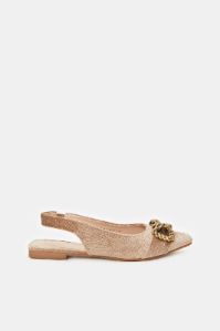 Women Beige Velvet Slingback sold by Redtag