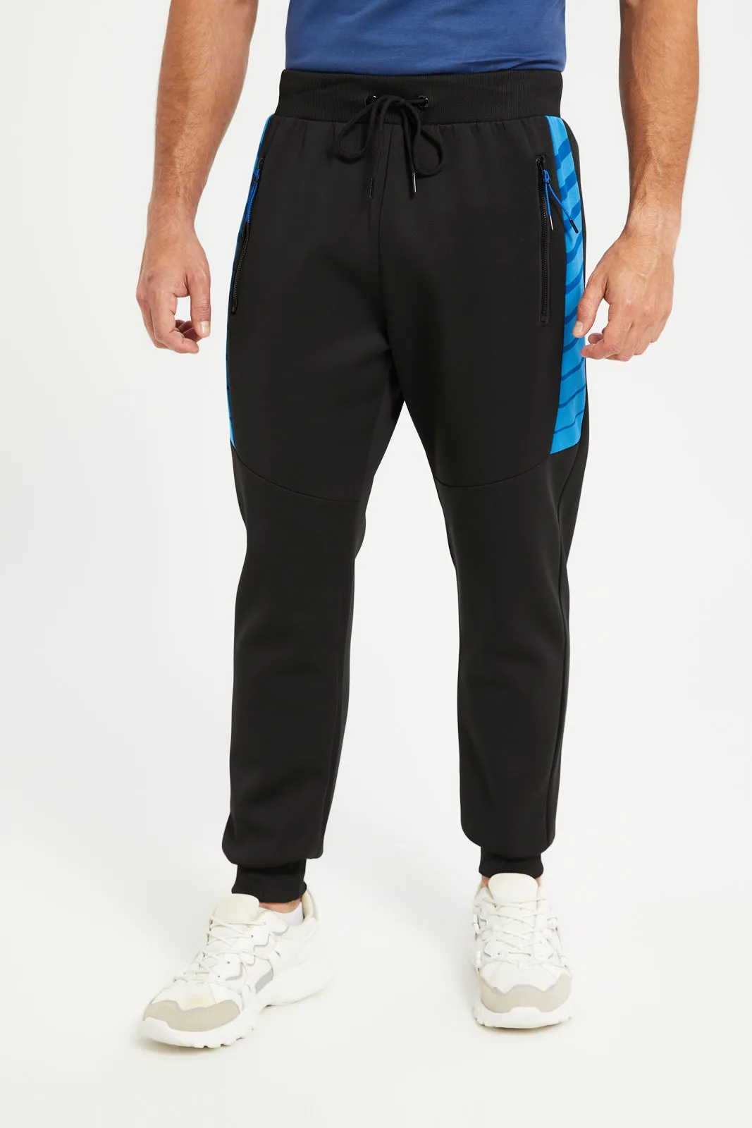 Men Black Slim Fit Active Pants sold by Redtag