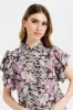 Women Brown And Lilac Printed Blouse sold by Redtag