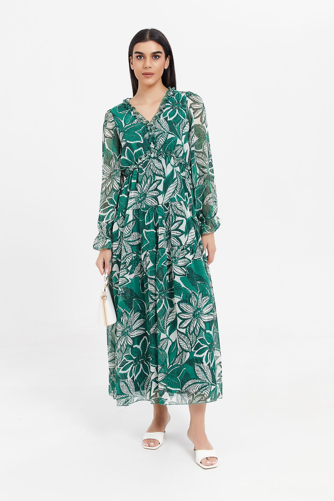 Women Green Floral Print Dress sold by Redtag product image thumbnail 4