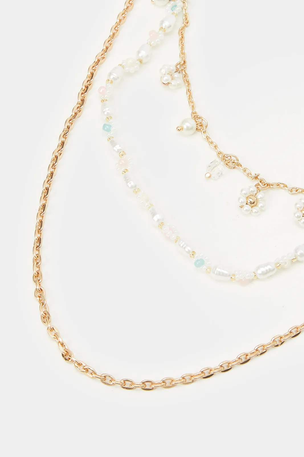 Women Gold Pearl Embellished Necklace sold by Redtag product image thumbnail 2