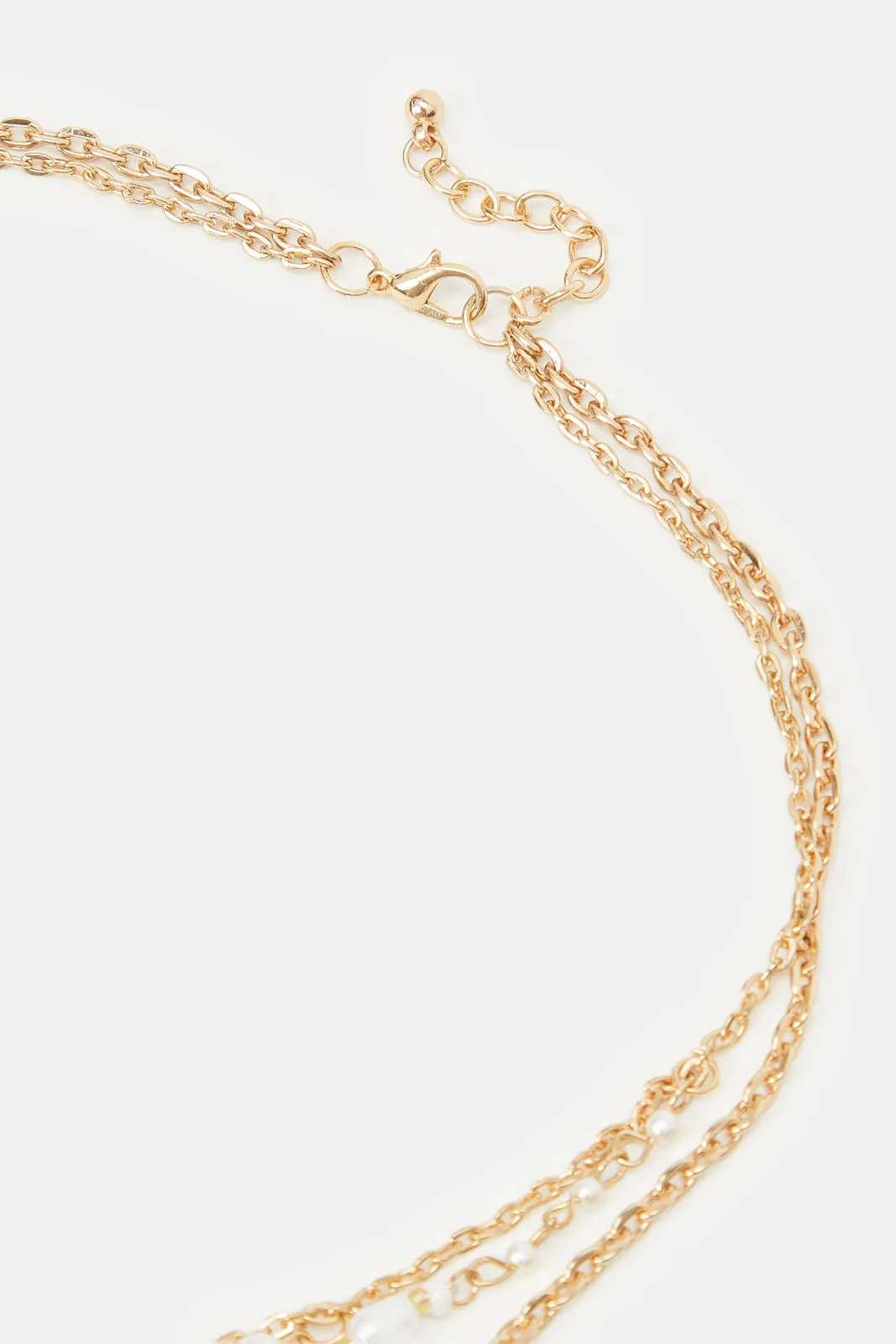 Women Gold Pearl Embellished Necklace sold by Redtag product image thumbnail 3