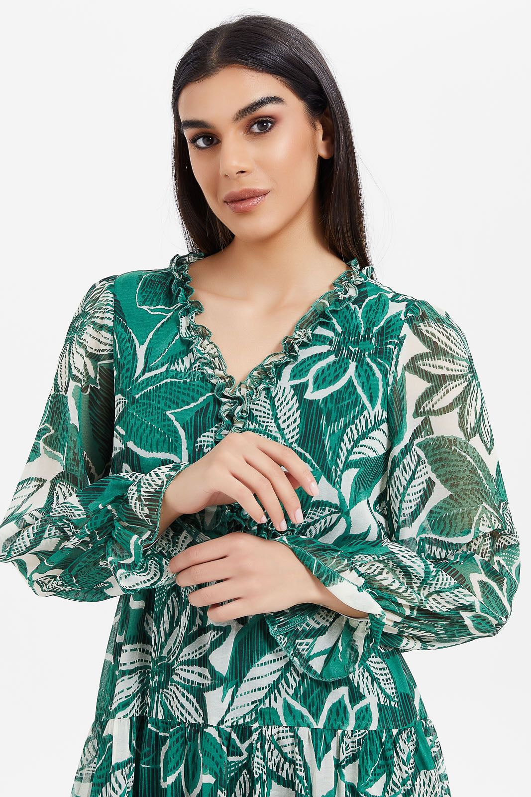 Women Green Floral Print Dress sold by Redtag product image thumbnail 3