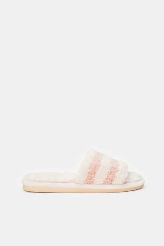 Women Pink Striped Slipper sold by Redtag