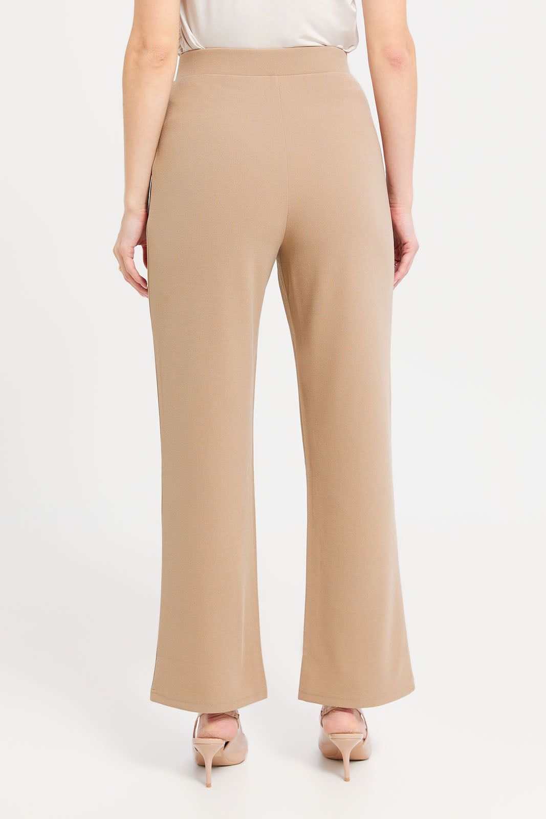 Women Beige Straight Leg Side Button Trouser sold by Redtag product image thumbnail 3