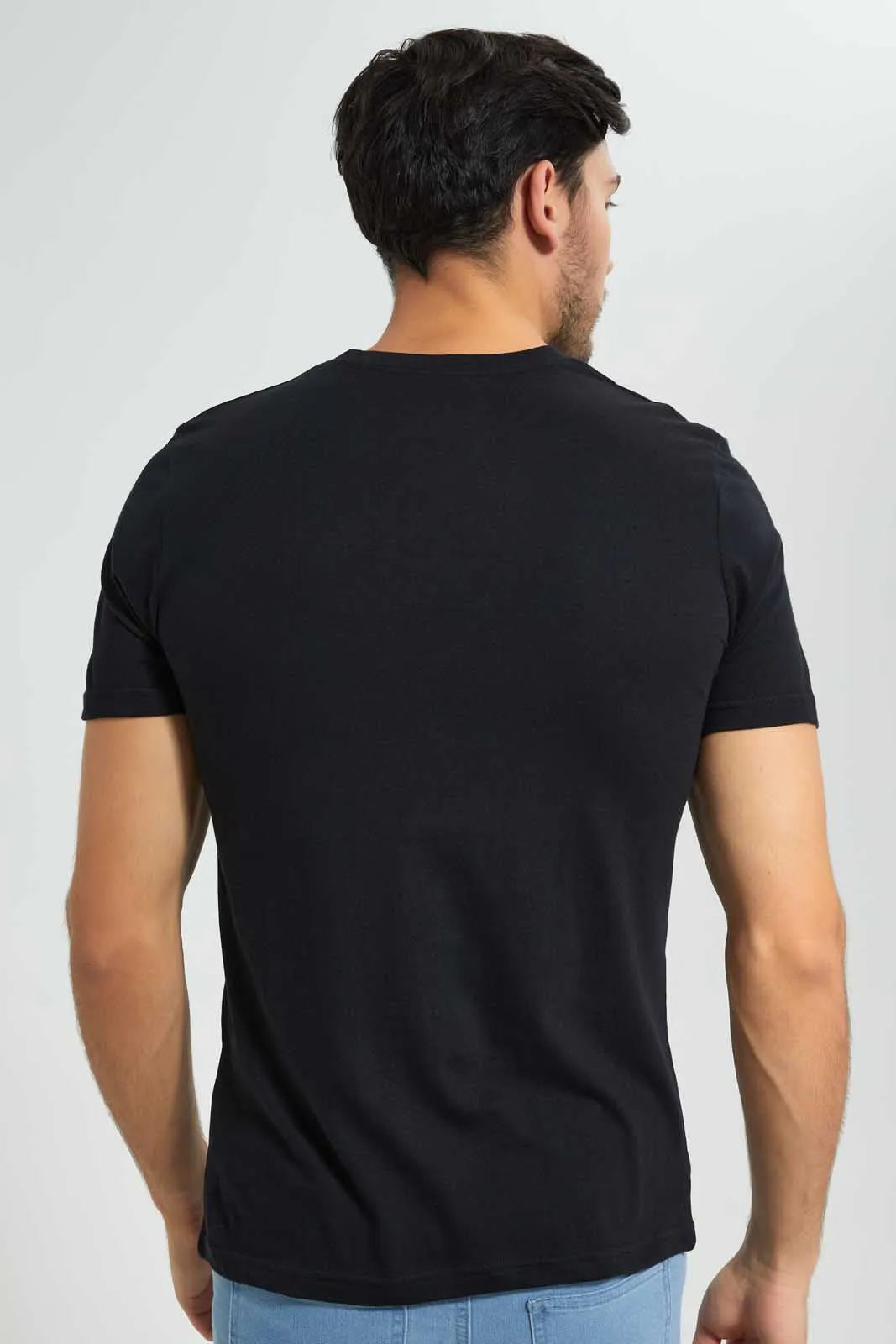 Black Rocket Print T-Shirt sold by Redtag product image thumbnail 4