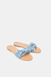 Women Blue Denim Bow Mule sold by Redtag