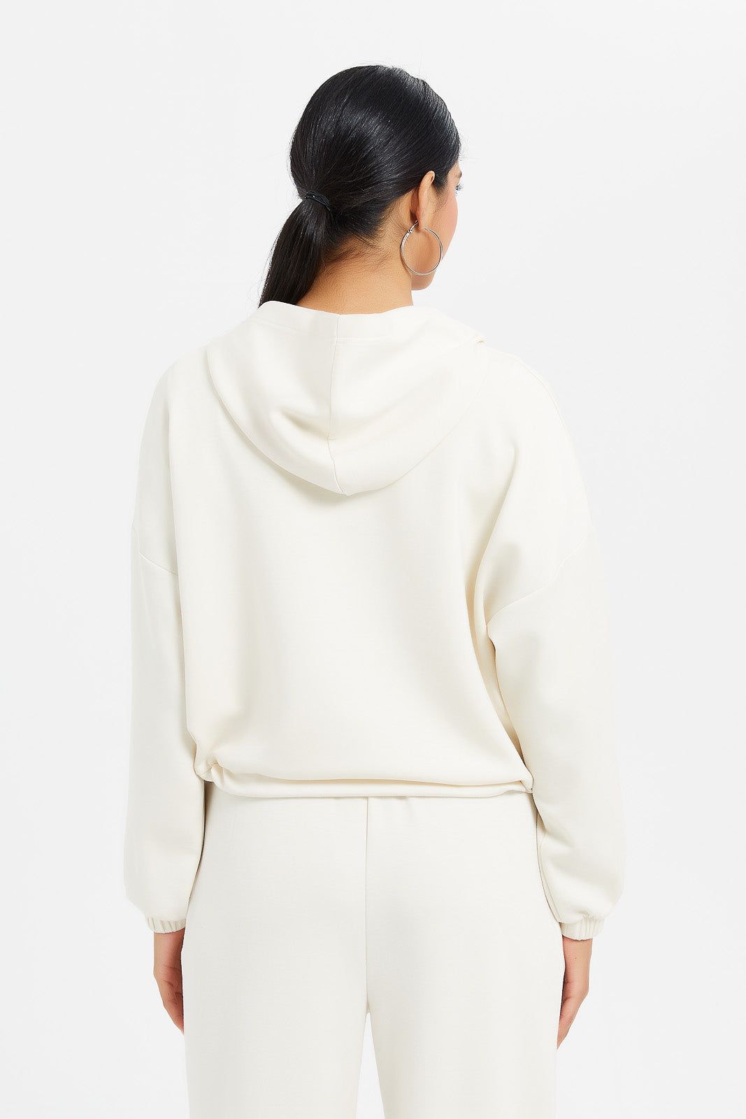 Women Ivory Adjustable Hoodie Sweatshirt sold by Redtag product image thumbnail 3