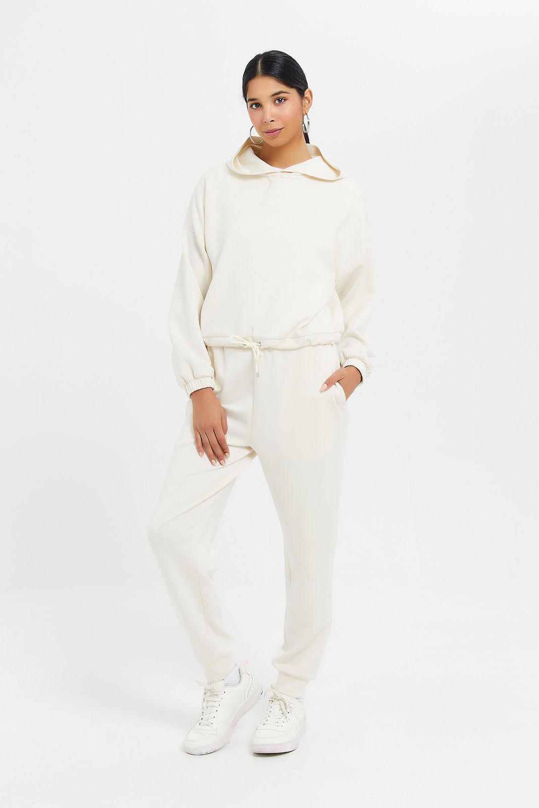 Women Ivory Adjustable Hoodie Sweatshirt sold by Redtag product image thumbnail 2