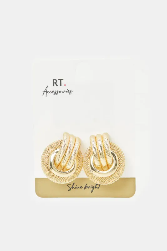 Women Gold Embellished Hope Earrings sold by Redtag