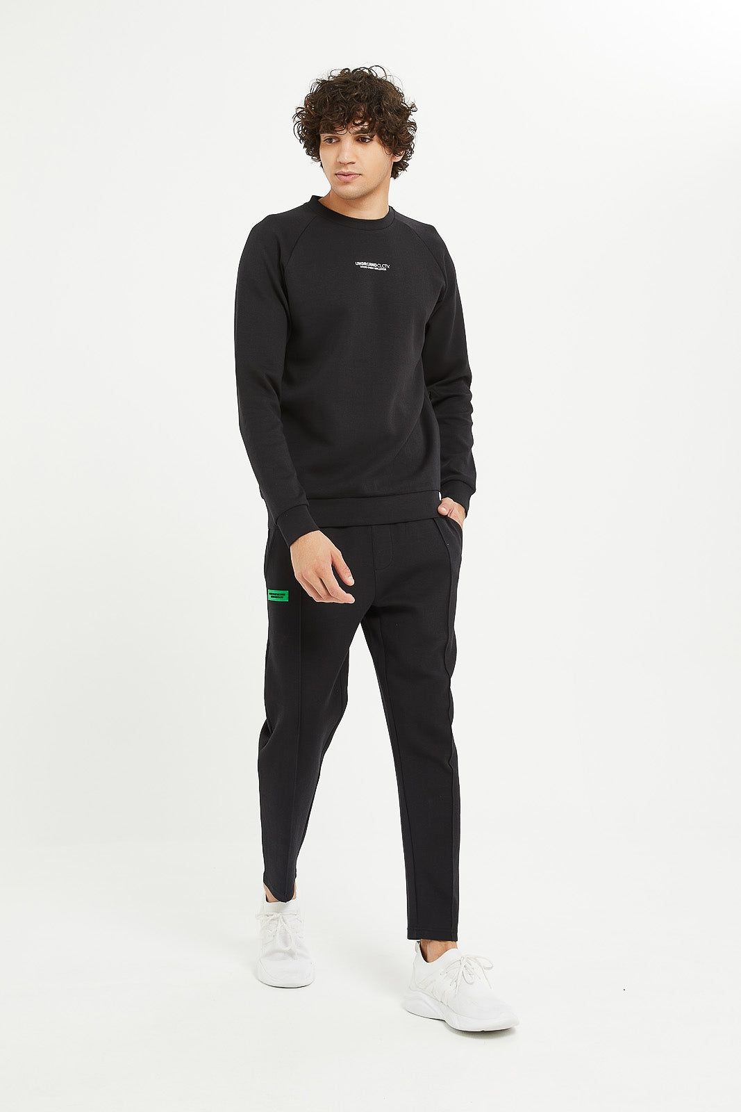 Men Black Soft Touch Jog Pants sold by Redtag product image thumbnail 2