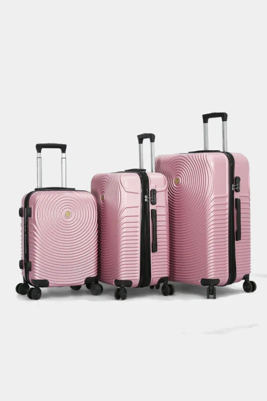 Pink Textured Trolley Set (3 Piece) sold by Redtag