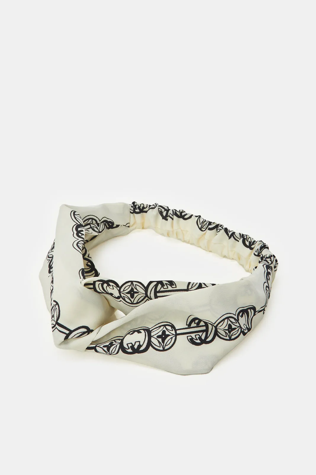 Women White And Black Printed Hair Wrap Set (2 Piece) sold by Redtag product image thumbnail 3